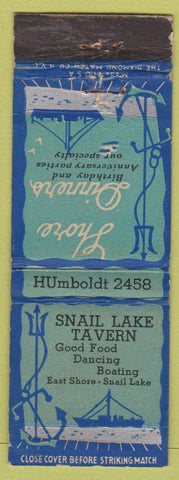 Matchbook Cover - Snail Lake Tavern St Paul MN WEAR