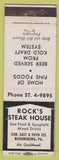 Matchbook Cover - Rock's Steak House Bloomsburg PA'
