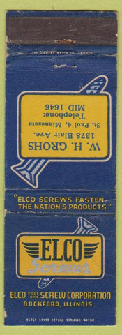 Matchbook Cover - Elco Screws Rockford IL ST Paul MN WEAR