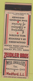 Matchbook Cover - Zeidler Bros Well Drillers Medford LI