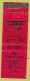 Matchbook Cover - Coat of Arms Tucson AZ WORN
