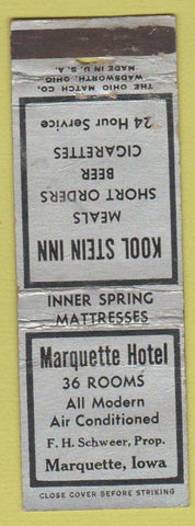 Matchbook Cover - Marquette Hotel IA WORN