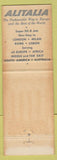 Matchbook Cover - Alitalia Airlines