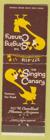 Matchbook Cover - Singing Canary Phoenix AZ