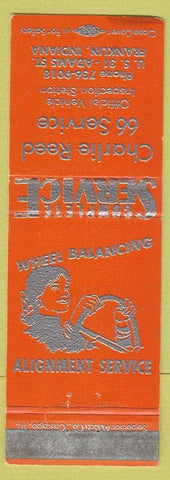 Matchbook Cover - Charlie Reed 66 oil gas Franklin IN girlie