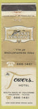 Matchbook Cover - Towers Hotel Houston TX WORN