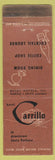 Matchbook Cover - Hotel Carrillo Santa Barbara CA WEAR