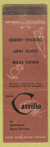 Matchbook Cover - Hotel Carrillo Santa Barbara CA WEAR