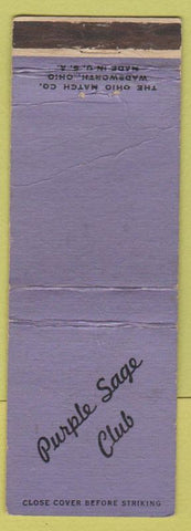 Matchbook Cover - Purple Sage Club Rock Springs WY WORN