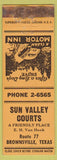 Matchbook Cover - Sn Valley Courts Brownsville TX