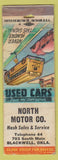 Matchbook Cover - North Motor Nash cars Blackwell OK POOR