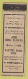 Matchbook Cover - Taystee Food Shop Hamburgers Newark NJ WEAR