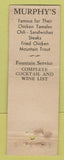 Matchbook Cover - Murphy's Denver Colorado fountain WEAR'