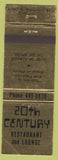 Matchbook Cover - 20th Century Restaurant Elmhurst IL