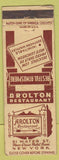 Matchbook Cover - Arolton Restaurant New York WORN