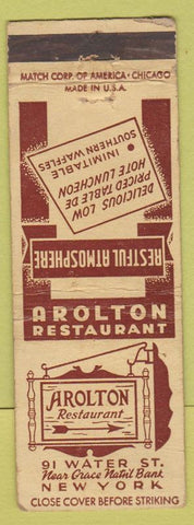Matchbook Cover - Arolton Restaurant New York WORN