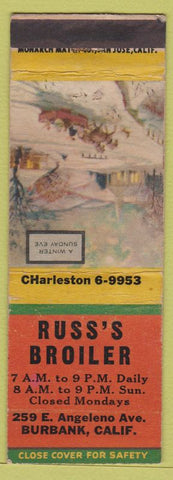 Matchbook Cover - Russ's Broiler Burbank CA