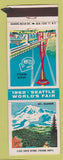 Matchbook Cover - 1962 Seattle World's Fair Space Needle Mount Rainier