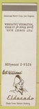 Matchbook Cover - Art Williams' Eldorado Hollywood CA SAMPLE