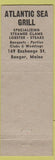 Matchbook Cover - Atlantic Sea Grill Bangor ME