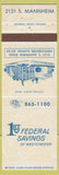 Matchbook Cover - 1st Federal Savings Westchester IL