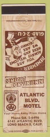 Matchbook Cover - Atlantic Blvd Motel Long Beach CA