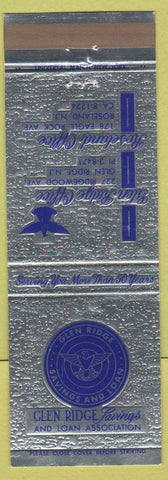 Matchbook Cover - Glen Ridge Savings Loan Roseland NJ silver