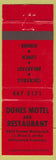 Matchbook Cover - Dunes Motel Restaurant Hollywood CA