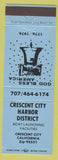 Matchbook Cover - Crescent City Harbor District CA blue