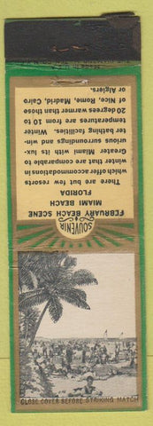 Matchbook Cover - February Beach Scene Miami Beach FL WEAR