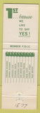 Matchbook Cover - 1st National Bank Stevens Point WI