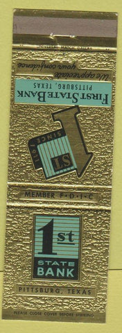 Matchbook Cover - 1st State Bank Pittsburg TX