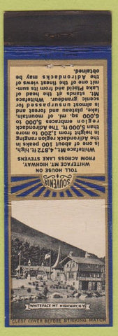 Matchbook Cover - Toll House Whiteface Mountain Highway NY Lake Stevens