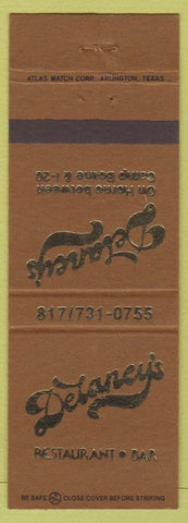 Matchbook Cover - Delaney's Restaurant Camp Bowie TX