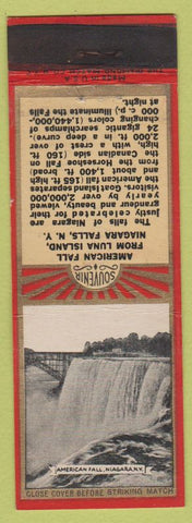 Matchbook Cover - American Fall Luna Island Niagara Falls NY