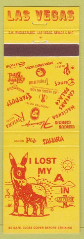Matchbook Cover - I Lost My Ass in Las Vegas casino yellow