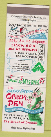 Matchbook Cover - Opim Den New York City Gag Joke
