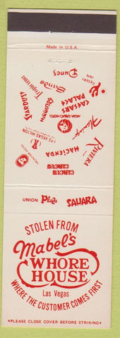 Matchbook Cover - Mabel's Whore House Las Vegas NV casino white