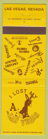 Matchbook Cover - I Lost My Ass in Las Vegas casino yellow
