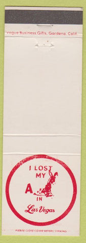 Matchbook Cover - I lost My Ass in Las Vegas casino white