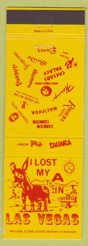 Matchbook Cover - I Lost My Ass in Las Vegas casino yellow