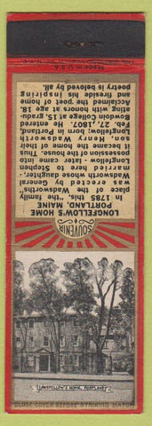 Matchbook Cover - Longfellow's Hosue Portland ME
