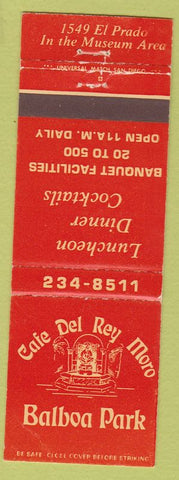 Matchbook Cover - Cafe Del Rey Moro Balboa Park San Diego CA WEAR