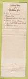 Matchbook Cover - Fogarty's Dubois PA Holiday Inn