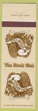 Matchbook Cover - The Steak Club Brattleboro VT Kingston NY Vernon Plainville