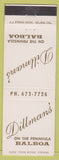 Matchbook Cover - Dillman's Balboa CA