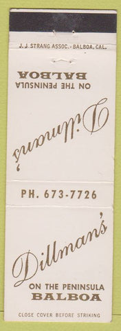 Matchbook Cover - Dillman's Balboa CA
