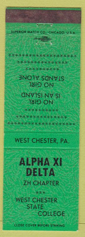 Matchbook Cover - Alpha XI Delta West Chester State College PA green