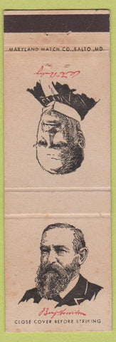 Matchbook Cover - US Presidents William McKinley Benjamin Harrison