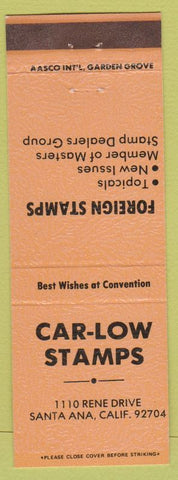 Matchbook Cover - Car Low Stamps Santa Ana CA peach